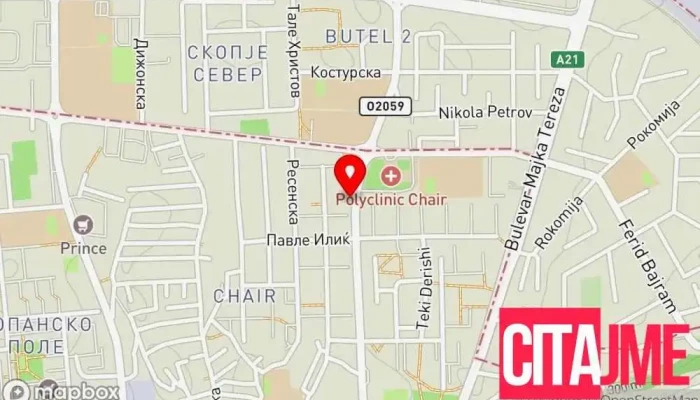 мапа на Зегин Аптека во Скопје