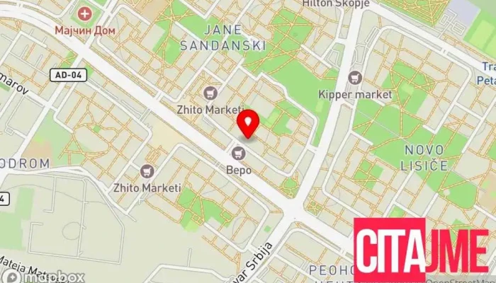 мапа на Зегин Аптека во Скопје