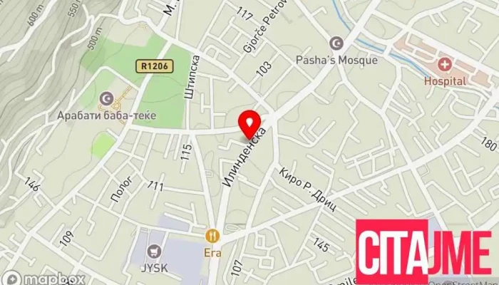 мапа на Zenith Pharmacy Аптека во Тетово