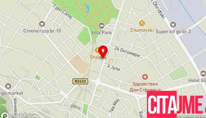 мапа на Железарија Ростер Продавница за хардвер во Струмица