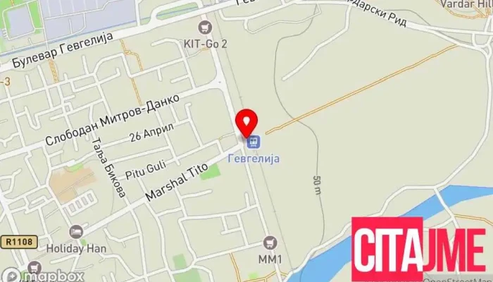 мапа на Железничка Станица Гевгелија Железничка станица во Гевгелија